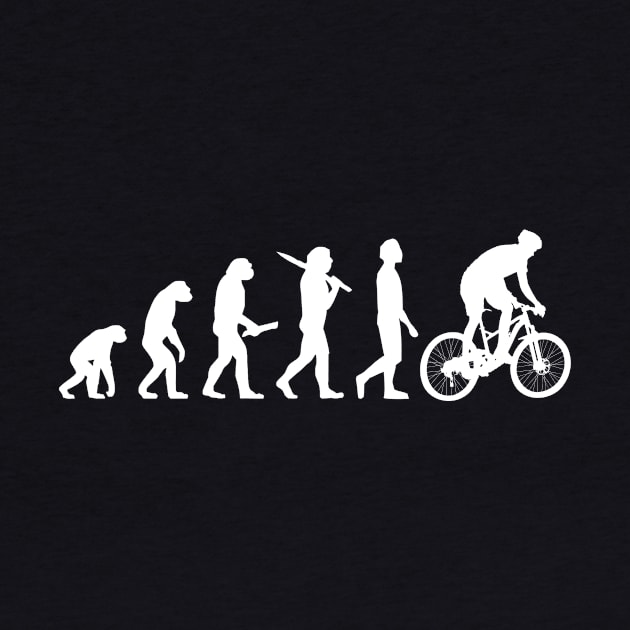 Funny Mountain Biking Evolution Gift For Mountain Bikers by OceanRadar